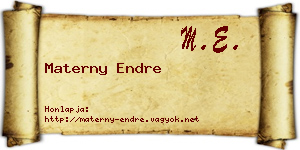 Materny Endre névjegykártya